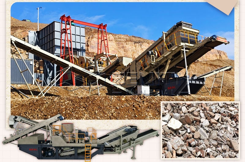 كسارة متنقلة للبيع لمخلفات البناء