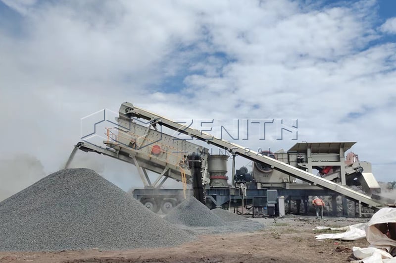 كسارة متنقلة للبيع لإنتاج الحصى